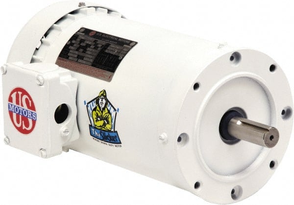 US Motors - 1 hp, TEFC Enclosure, No Thermal Protection, 1,725 RPM, 208-230/460 Volt, 60 Hz, Three Phase Premium Efficient Motor - Size 143 Frame, C-Face Mount, 1 Speed, Double Sealed Ball Bearings, 3.4-3.3/1.7 Full Load Amps, F Class Insulation - Exact Tooling