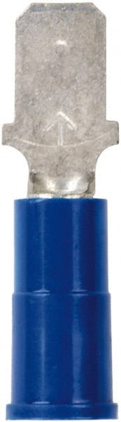 3M - 16 to 14 AWG, Vinyl, Partially Insulated, Male Wire Disconnect - 1/4 Inch Wide Tab, Blue, RoHS 2011/65/EU Compliant - Exact Tooling