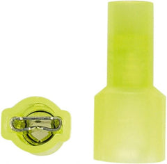 3M - 12 to 10 AWG, Vinyl, Partially Insulated, Female Wire Disconnect - 1/4 Inch Wide Tab, Yellow, RoHS 2011/65/EU Compliant - Exact Tooling