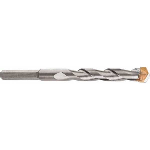 DeWALT - 3/16" Diam, Round with Flats Shank, Carbide-Tipped Rotary & Hammer Drill Bit - Exact Tooling