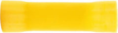 3M - 12 to 10 AWG Compatible, Vinyl Fully Insulated, Crimp-On Butt Splice Terminal - 2 Wire Entries, 1.08" OAL, Yellow - Exact Tooling