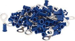 3M - 16-14 AWG Partially Insulated Crimp Connection Circular Ring Terminal - 1/4" Stud, 1.08" OAL x 0.47" Wide, Copper Contact - Exact Tooling
