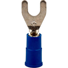 3M - #10 Stud, 16 to 14 AWG Compatible, Partially Insulated, Crimp Connection, Standard Fork Terminal - Exact Tooling