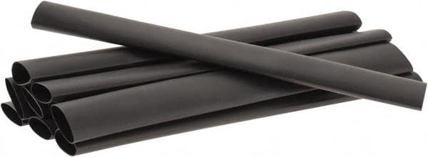 3M - 6" Long, 2:1, Polyolefin Heat Shrink Electrical Tubing - Black - Exact Tooling