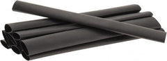 3M - 6" Long, 2:1, Polyolefin Heat Shrink Electrical Tubing - Black - Exact Tooling