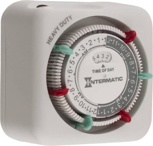 Intermatic - 30 hr Indoor Analog Electrical Timer - 3 On/OF per Day, 125 VAC, 60 Hz, - Exact Tooling