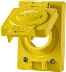 Leviton - 1 Gang, (0) Knockouts, PVC Rectangle Ceiling Box - 4" Overall Height x 4" Overall Width - Exact Tooling