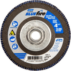 ‎4-1/2 × 5/8 - 11″ BlueFire Fiberglass HD Flat Flap Disc Type 27 P80 Grit R884P1 Ceramic Alumina - Exact Tooling