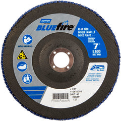 7 × 7/8″ BlueFire Fiberglass HD Flat Flap Disc Type 27 P40 Grit R884P1 Zirconia Alumina - Exact Tooling