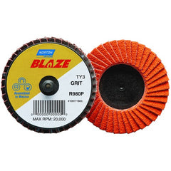 2″ Blaze Plastic Flat Mini Flap Disc TR (Type III) Type 27 40 Grit R980P Premium Ceramic Alumina - Exact Tooling