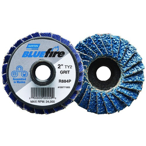 3″ BlueFire Plastic Flat Mini Flap Disc TS (Type II) Type 27 P120 Grit R884P2 Zirconia Alumina - Exact Tooling
