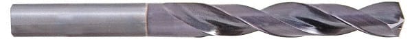 Accupro - 25/64" 140° Solid Carbide Jobber Drill - AlTiN Finish, Right Hand Cut, Spiral Flute, Straight Shank, 110mm OAL, Standard Point - Exact Tooling