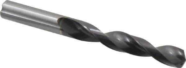 Accupro - 14mm 140° Solid Carbide Jobber Drill - AlTiN Finish, Right Hand Cut, Spiral Flute, Straight Shank, 138mm OAL, Standard Point - Exact Tooling