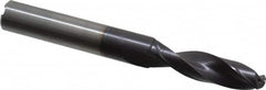 Accupro - 11mm 140° Spiral Flute Solid Carbide Screw Machine Drill Bit - AlTiN Finish, Right Hand Cut, 41.3mm Flute Length, 102mm OAL, Standard Point, Straight Shank, Through Coolant - Exact Tooling
