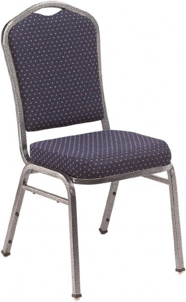 NPS - Fabric Navy Blue Stacking Chair - Silver Frame, 17" Wide x 23" Deep x 36" High - Exact Tooling