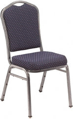 NPS - Fabric Navy Blue Stacking Chair - Silver Frame, 17" Wide x 23" Deep x 36" High - Exact Tooling