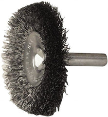 Weiler - 2" OD, 1/4" Shank Diam, Steel Wheel Brush - 1/2" Trim Length, 0.008" Filament Diam, 20,000 RPM - Exact Tooling