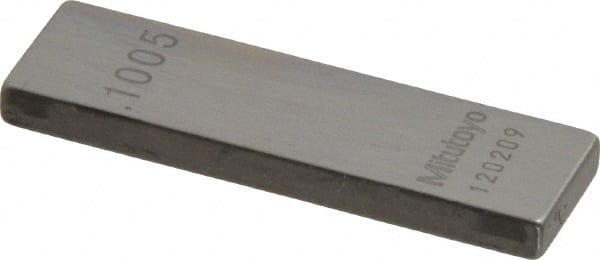 Mitutoyo - 0.1005" Rectangular Steel Gage Block - Accuracy Grade AS-1, Includes Certificate of Inspection - Exact Tooling