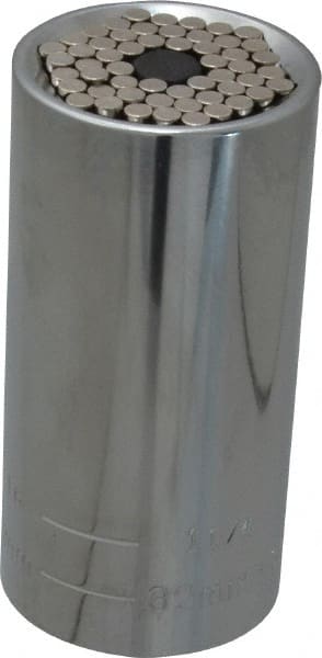 Gator Grip - 1/2" Drive, 7/16" Socket, Self Adusting Socket - 6 Points, 3-1/2" OAL - Exact Tooling