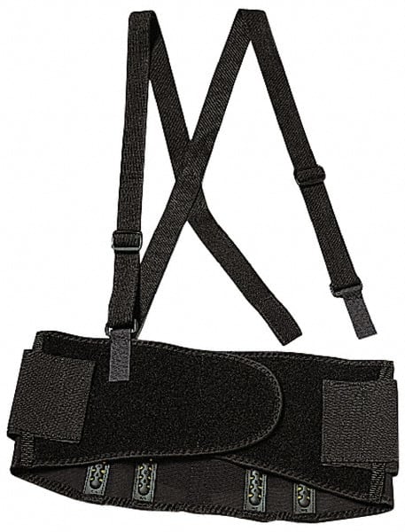 Ergodyne - Size 2XL, Spandex Belt with Adjustable Shoulder Straps - 42 to 46" Waist, Detachable Strap, Black - Exact Tooling