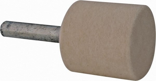 Made in USA - 1" Diam 1/4" Shank Diam Hard Density Cylinder Shaped Mounted Bob - Exact Tooling