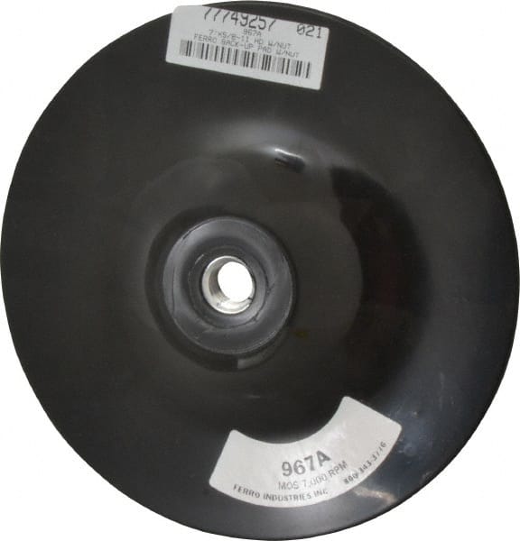 Ferro Industries - 7" Diam Locking Nut Disc Backing Pad - 7,000 RPM - Exact Tooling