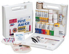First Aid Only - 62 Piece, 10 Person, Full First Aid Kit - 9" Wide x 2-1/2" Deep x 8-3/8" High, Plastic Case - Exact Tooling