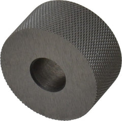 Made in USA - 3/4" Diam, 80° Tooth Angle, Standard (Shape), Form Type High Speed Steel Female Diamond Knurl Wheel - 3/8" Face Width, 1/4" Hole, 128 Diametral Pitch, 30° Helix, Bright Finish, Series KP - Exact Tooling