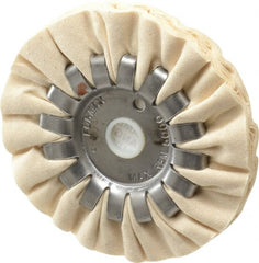 Made in USA - 4" Diam x 1/2" Thick Unmounted Buffing Wheel - 14 Ply, Bias Cut, 1/2" Arbor Hole - Exact Tooling