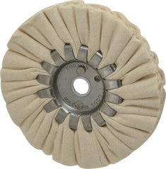 Made in USA - 5" Diam x 1/2" Thick Unmounted Buffing Wheel - 14 Ply, Bias Cut, 1/2" Arbor Hole - Exact Tooling