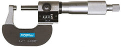 Fowler - 3 to 4" Range, 0.0001" Graduation, Mechanical Outside Micrometer - Ratchet Stop Thimble, Accurate to 0.00016", Digital Counter - Exact Tooling