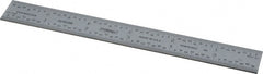 Fowler - 6" Long, 1/64, 1/32, 1/16, 1/8" Graduation, Rigid Steel Rule - 4R Graduation Style, Silver - Exact Tooling