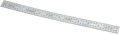 Fowler - 6" Long, 1/100, 1/64, 1/32, 1/10" Graduation, Flexible Steel Rule - 5R Graduation Style, Silver - Exact Tooling