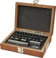 Fowler - 36 Piece, 0.05 to 4", Grade 0, Steel Gage Block Set - Rectangular, 0.000004" Tolerance - Exact Tooling