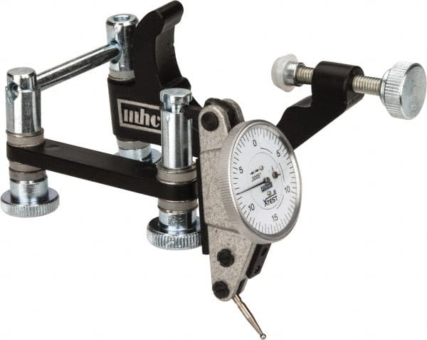 Fowler - 0.0005" Graduation, 0.06" Max Meas, 0-15-0 Dial Reading, Indicator & Base Kit - 1-1/2" Dial Diam - Exact Tooling