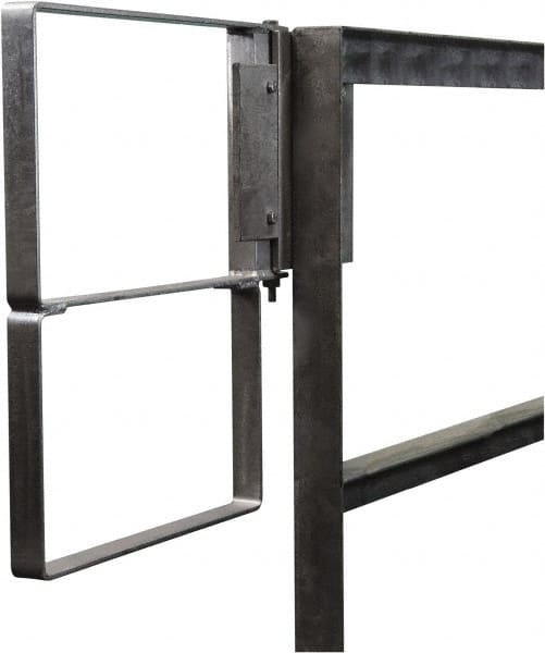 PRO-SAFE - Carbon Steel Self Closing Rail Safety Gate - Fits 22 to 24-1/2" Clear Opening, 1-1/2" Wide x 22" Door Height, Gray - Exact Tooling