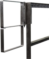 PRO-SAFE - Carbon Steel Self Closing Rail Safety Gate - Fits 19 to 21-1/2" Clear Opening, 1-1/2" Wide x 22" Door Height, Gray - Exact Tooling