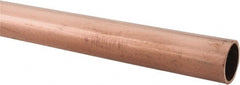 Mueller Industries - 10' Long, 5/8" OD x 1/2" ID, Grade C12200 Copper Water (K) Tube - 0.049" Wall Thickness, 0.343 Ft/Lb - Exact Tooling