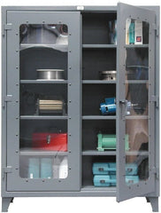 Strong Hold - 4 Shelf 6 Bin Visible Storage Cabinet - Steel, 48" Wide x 24" Deep x 72" High, Dark Gray - Exact Tooling