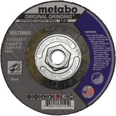 Metabo - Depressed-Center Wheels Wheel Diameter (Inch): 4 Wheel Thickness (Decimal Inch): 0.0400 - Exact Tooling