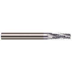 Harvey Tool - 1/16-27 to 1/8-27 Internal/External 27 TPI 1/4" Shank 3-Flute Solid Carbide Helical Flute Thread Mill - Exact Tooling