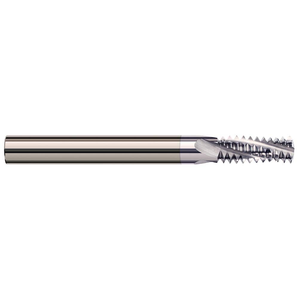 Harvey Tool - 10-32 Internal/External 32 TPI 1/8" Shank 3-Flute Solid Carbide Helical Flute Thread Mill - Exact Tooling