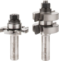 Freud - 1/4" Cut Diam, 1.3438" Length of Cut, 0 Flute Tongue & Groove Edge Profile Router Bit - Carbide-Tipped, 1/2" Shank Diam, 3-1/4" OAL, Proprietary Coating - Exact Tooling