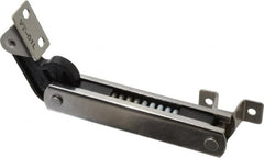 Sugatsune - 136mm OAL x 37mm Wide, 30 Lb Capacity, Spring Loaded Soft Down Lid Stay - Left Side, 4.7mm Mounting Hole Diam, 70° Max Opening, Polished 304 Stainless Steel & Polyacetal - Exact Tooling