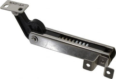 Sugatsune - 136mm OAL x 37mm Wide, 30 Lb Capacity, Spring Loaded Soft Down Lid Stay - Right Side, 4.7mm Mounting Hole Diam, 70° Max Opening, Polished 304 Stainless Steel & Polyacetal - Exact Tooling