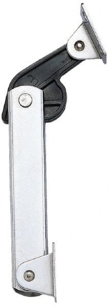 Sugatsune - 136mm OAL x 37mm Wide, 40 Lb Capacity, Spring Loaded Hard Down Lid Stay - Back Panel, 4.7mm Mounting Hole Diam, 70° Max Opening, Polished 304 Stainless Steel & Polyacetal - Exact Tooling