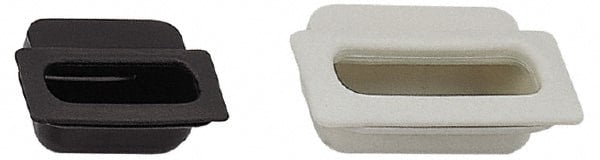 Sugatsune - 120mm Overall Width x 81.5mm Overall Height, 35mm Recess Depth, Ivory Snap In Recessed Pull - Elastomer, 62mm Recess Height, 105mm Recess Width - Exact Tooling