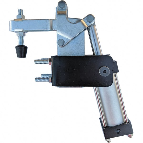 Gibraltar - 600 Lb Inner Hold Capacity, Horiz Mount, Air Power Hold-Down Toggle Clamp - 1/8 NPT Port, 88° Bar Opening, 3.84" Height Under Bar - Exact Tooling