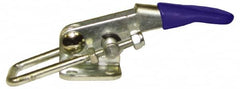 Gibraltar - 360 Lb Capacity, Horizontal, U Hook, Flanged Base, Stainless Steel Pull Action Latch Clamp - 1.18" Drawing Movement, 3.88" OAL, Threaded U Hook, Straight Handle - Exact Tooling