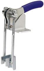 Gibraltar - 2,000 Lb Capacity, Vertical, U Hook, Flanged Base, Carbon Steel Pull Action Latch Clamp - 2-1/2" Drawing Movement, 5.35" OAL, Straight Handle - Exact Tooling